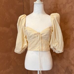 Johanna Ortiz Cream Puff Sleeve Blouse